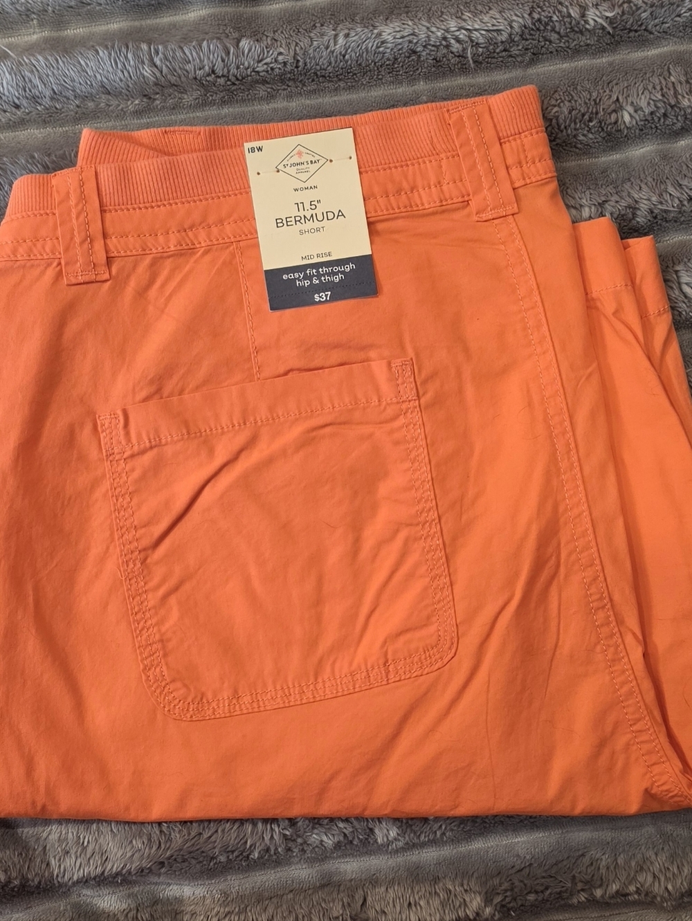 St Johns Bay 11.5" Women's  Bermuda Shorts - Coral NWT Size 18W